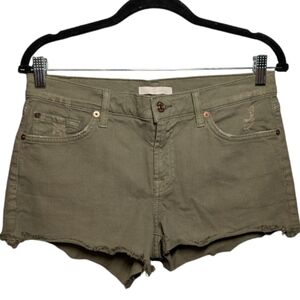 7 For All Mankind Green Distressed Shorts 💚
